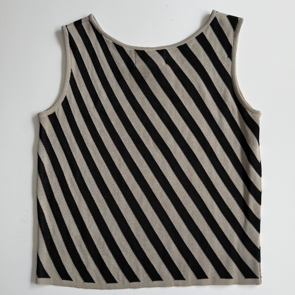 VTG Emanuel Ungaro Knit Sweater Tank Top Striped Medium M Petite Classic Capsule - Picture 5 of 5